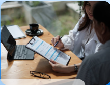 Team discussing insurance solutions